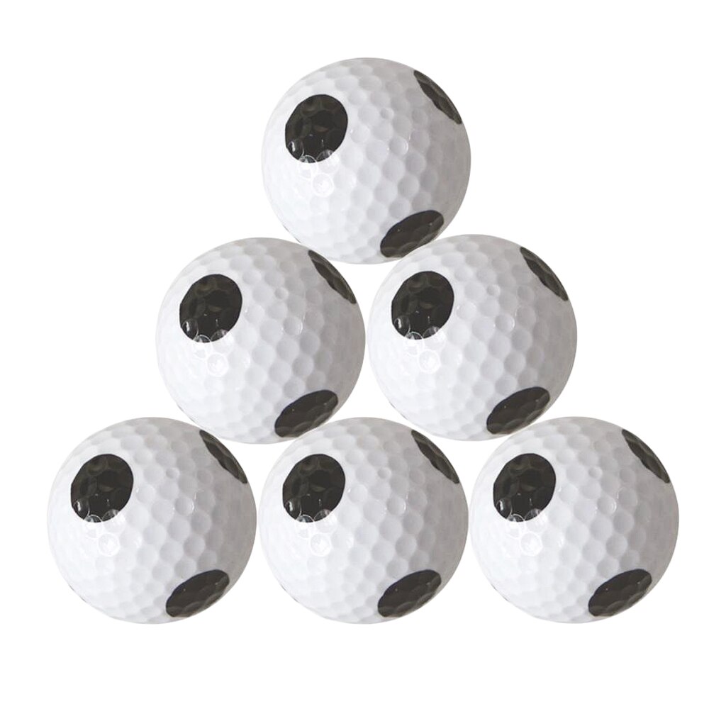 6 Pieces Golf Practice Ball 42mm Rubber Double Layers Golf Training Balls