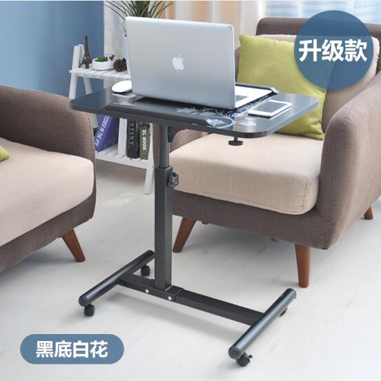 Movable Computer Desk Adjustable Laptop Desk Lazy Desk Bedside Lifting Table For Bed Sofa: Upgrade M Black