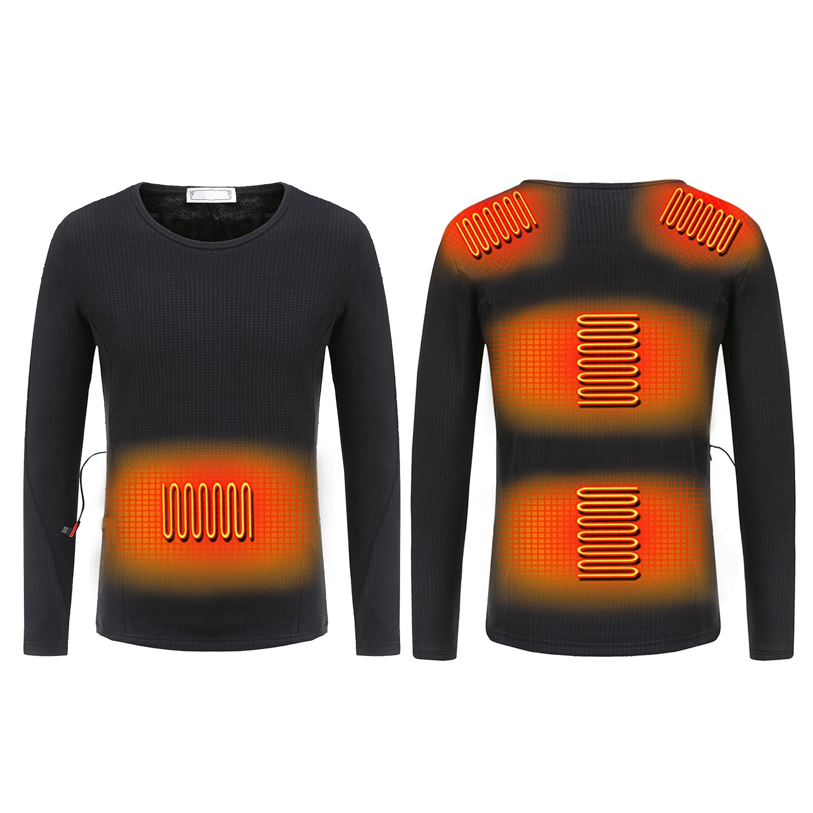 Winter Men Warm Electric Heated Underwear Adjustable Temperature Washable Clothes Outdoor Sports Thermal Long Sleeve T-shirt