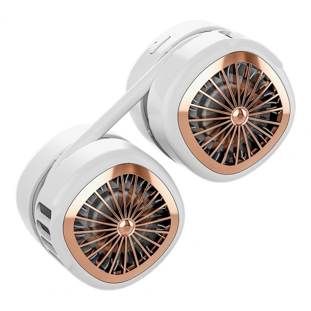Opknoping Nek Fan Bladeless Low Noise Mini Fan Usb Opladen Draagbare Ventilator 3 Niveaus Aanpassing Folding Pocket Ventilator Voor Outdoor: White