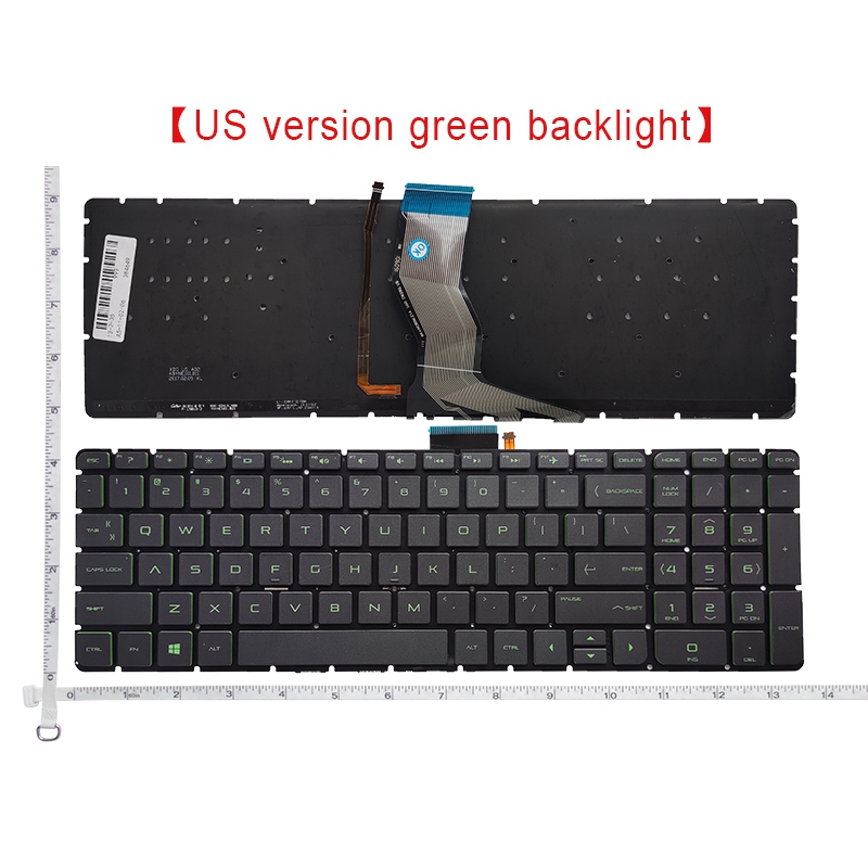 English US Backlight Laptop Keyboard For HP Pavilion 15-BC 17-W M6-W TPN-Q159 TPN-C122 TPN-Q172 15-AB295TX 15-AB297TX 15-AU: Green Backlight