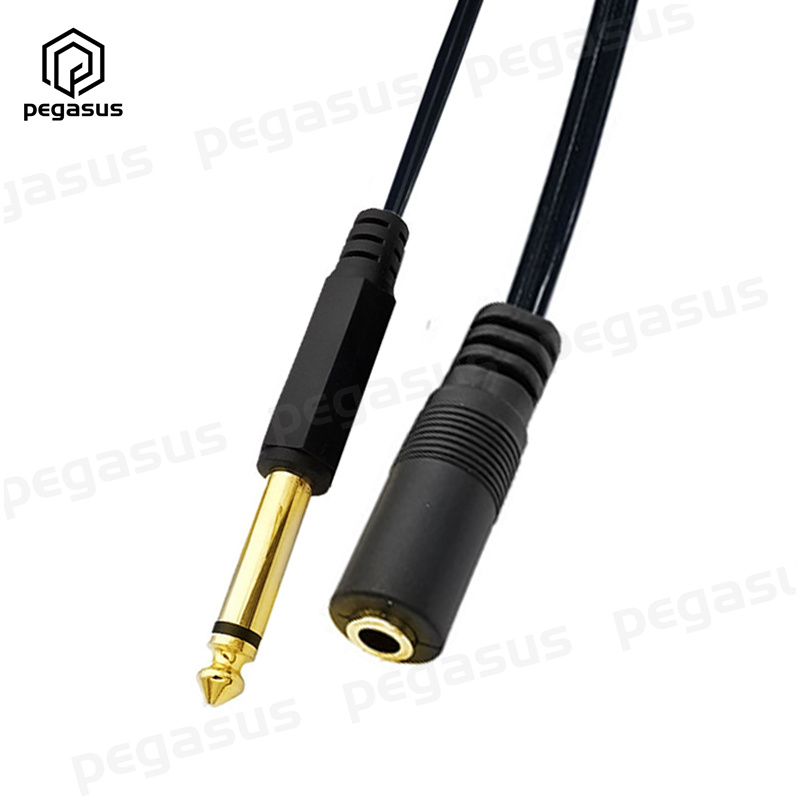 0.8 Meter Coiled Spiral Cable 6.35mm Male to 3.5mm Male/Female Cable