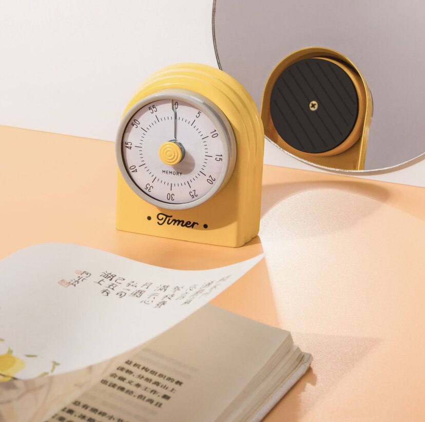 Mechanische Runing Timer Zichtbaar Count Down Wekker Magnetische Tijd Herinnering: Yellow