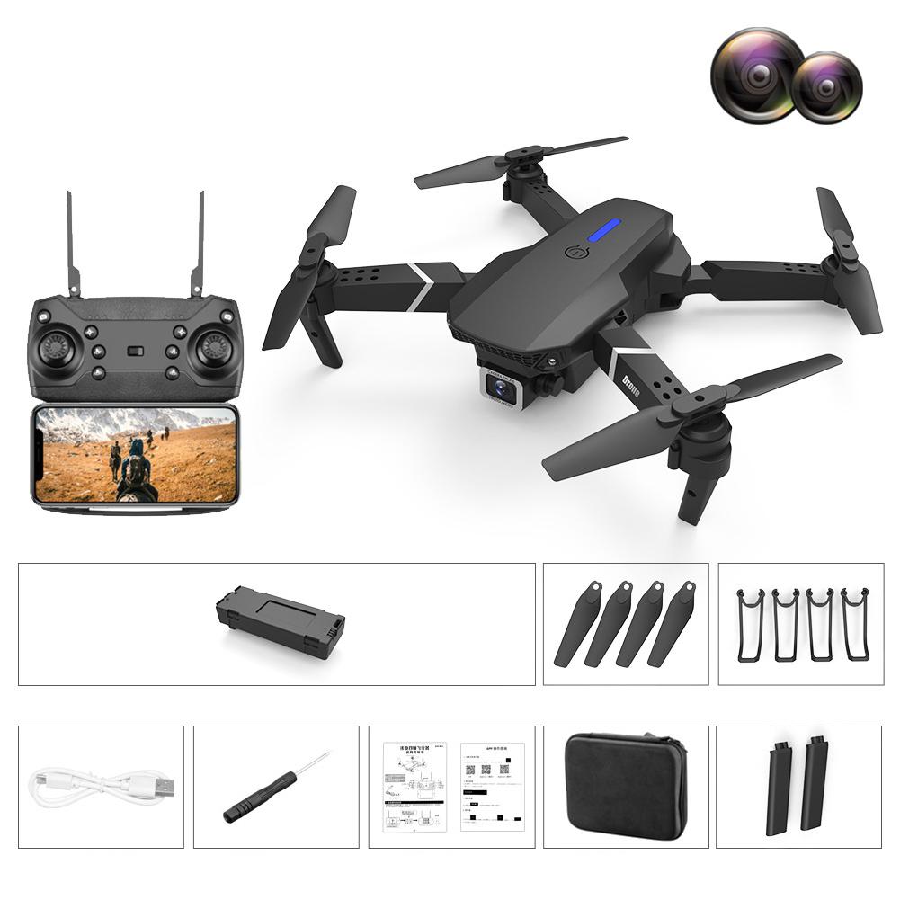 RCtown LS-E525 PRO Mini Drone Three Side Obstacle Avoidance Height Hold Mode Foldable HD RC Quadcopter Toy: Brown