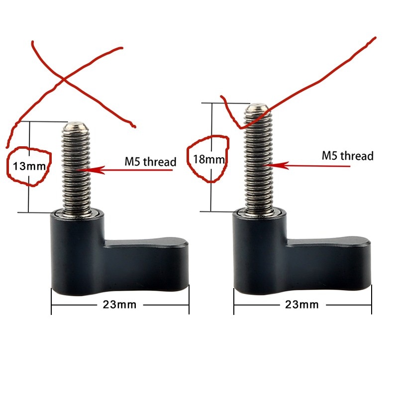 NICEYRIG-tornillo de mano m5, accesorio de aleación de aluminio con arandela, jaula de cámara, equipo (10 piezas por paquete)