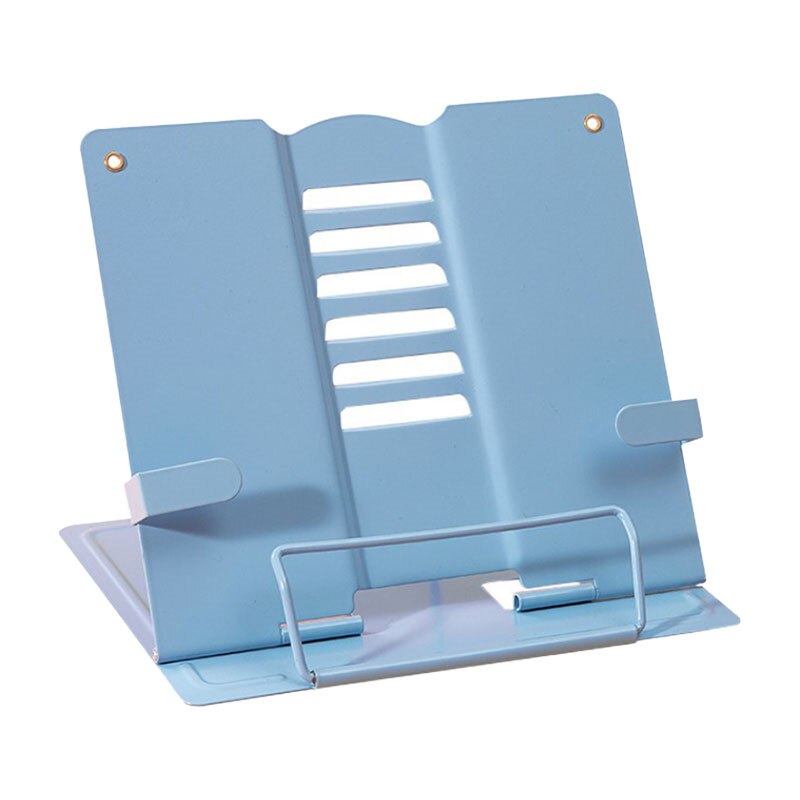 Adjustable Portable Metal Adjustable Reading Book Holder Support Document Shelf Bookstand Tablet Music Score Recipe Stand: Blue