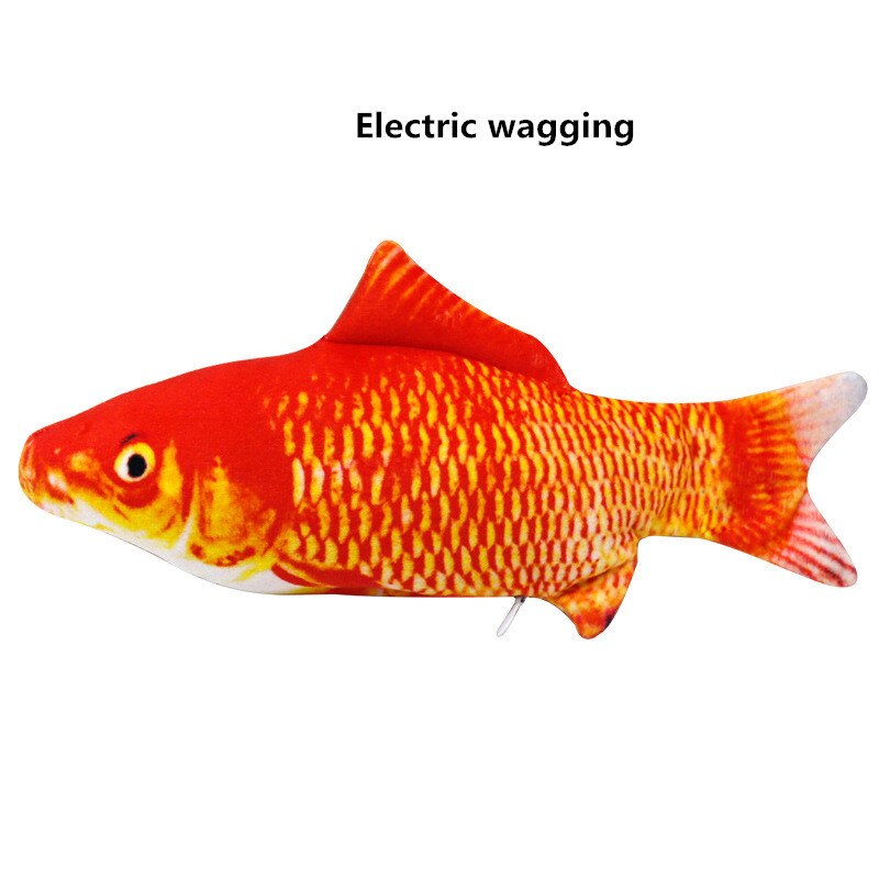 Kattleksak elektrisk viftande fisk rörlig fisk floppande fisk dansande fisk viftande simulering elektrisk för kattunge 30cm: Kungsblå
