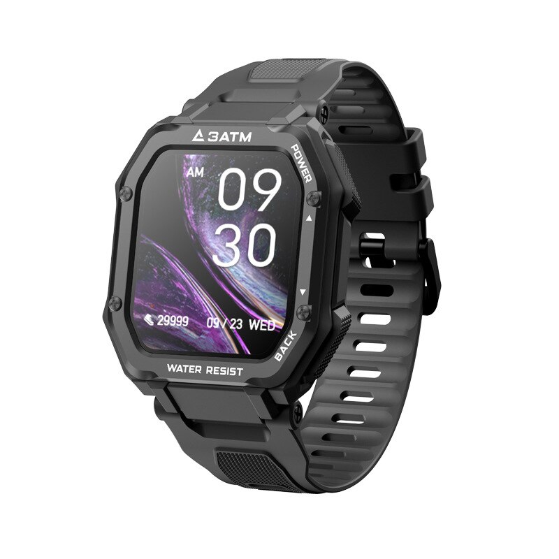 Bakeey  c16 outdoor-smartwatches mit langer akkulaufzeit, multisport-modus, herzfrequenzmessung, anruferinnerung und schrittzähler: Schwarz