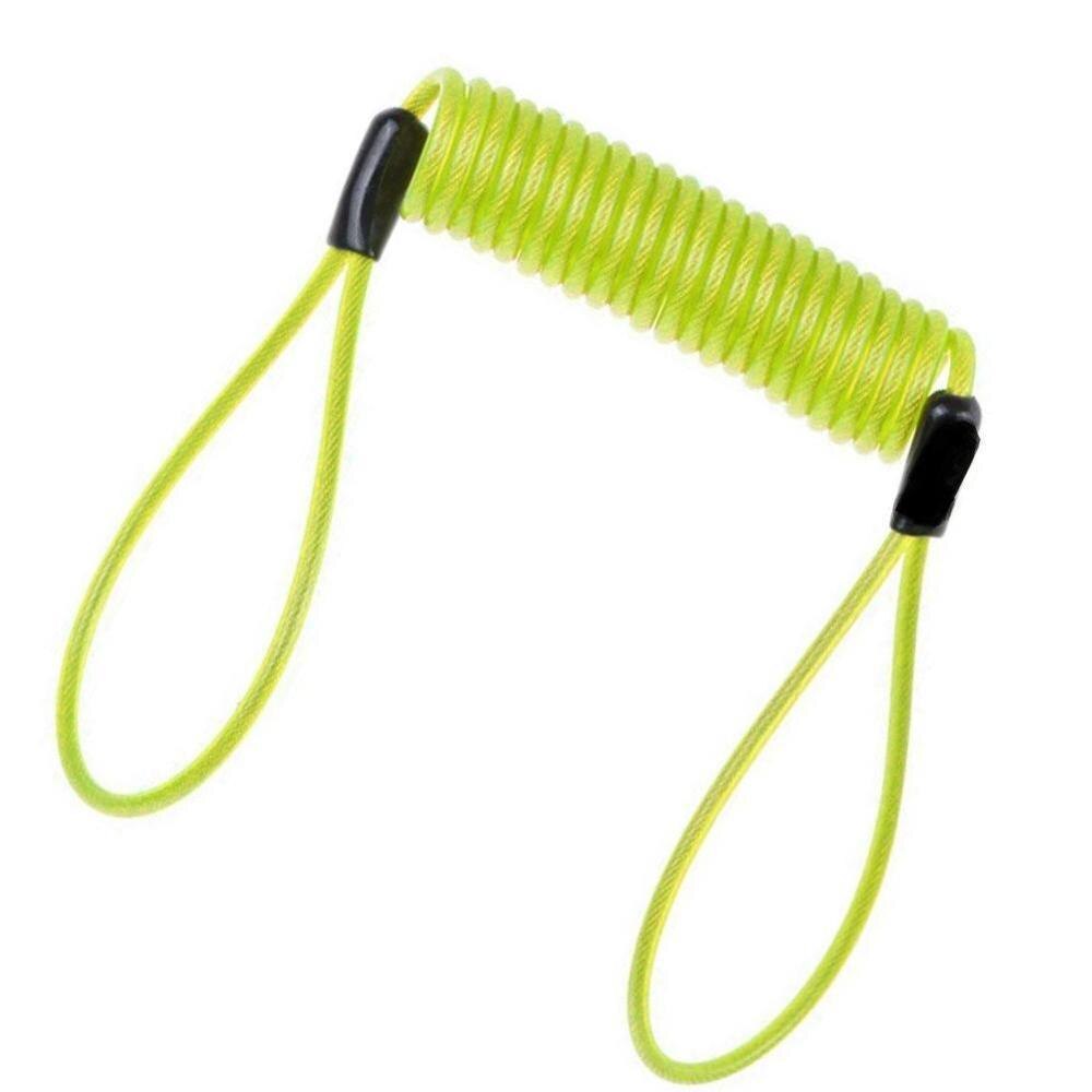 120cm Motorcycle Bike Alarm Disc Lock Reminder Antitheft Spring Security Lock Cable Cable Disc Spring Reminder Motorbike Ca U7Y5: yellow