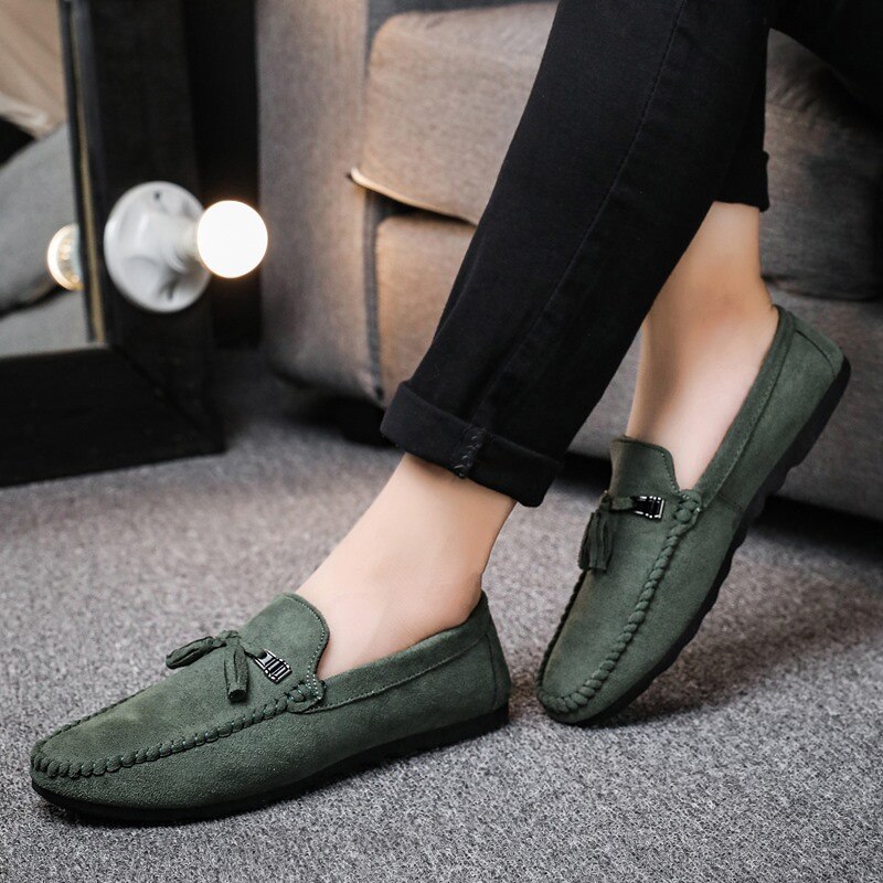 Mænd loafers sko udendørs klassiske business sko ruskind sko til mænd slip on flats fritidssko mænd