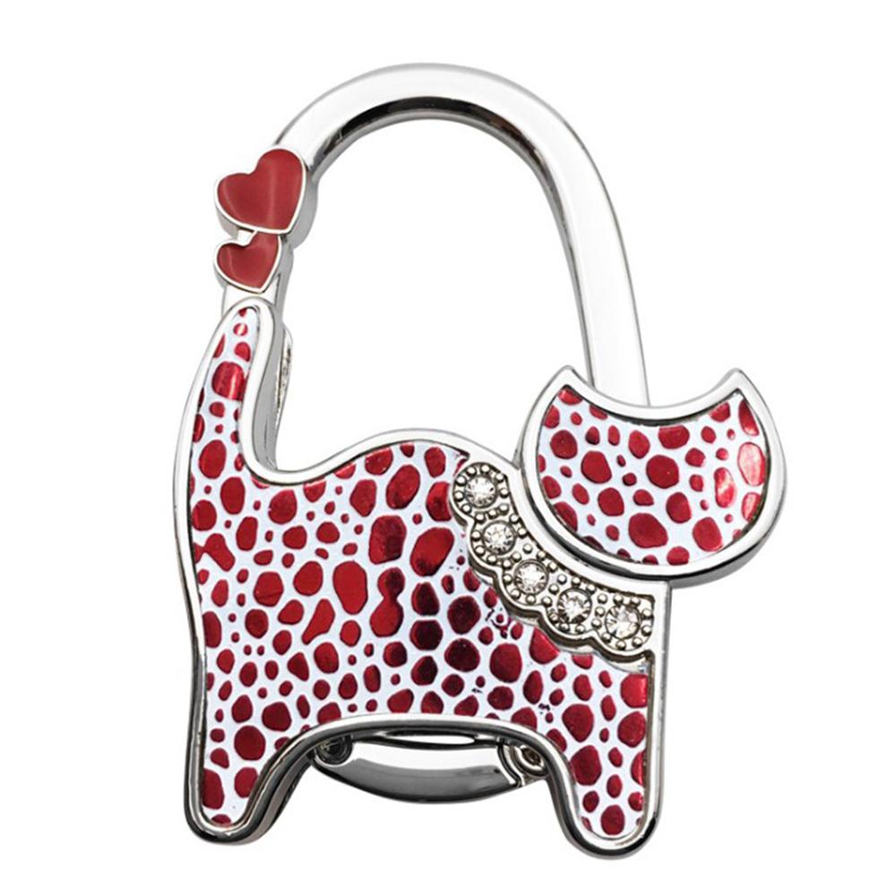 Tragbare Folding Handtasche Haken Halter Geldbörse Kleiderbügel Tisch Rand Hängen Haken für Handtasche Dekoration Frauen Tasche Veranstalter: Red Dots