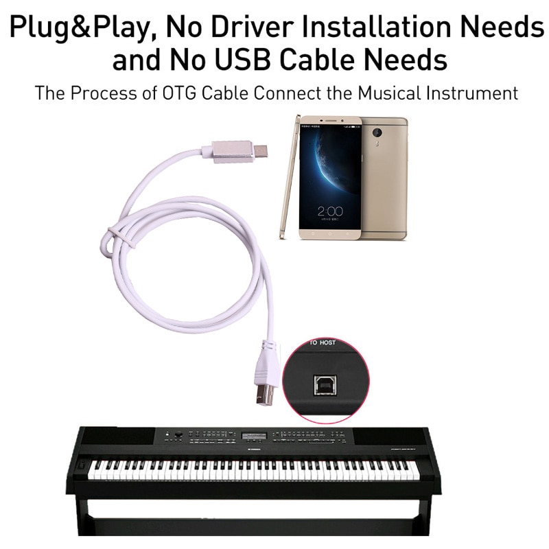 Tyyppi c usb tyypin b kaapelin liitäntäjohto hp canon brother epson tulostin puhelin linkki piano elektroniseen rumpu midi näppäimistö