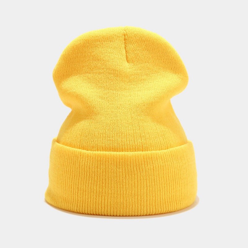 Winter Hats For Women Men Skullies Beanies Knitted Solid Cool Hat Girls Autumn Female Beanie Warm Bonnet Casual Cap: yellow