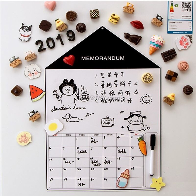 A3 imán para pizarra magnética suave dibujo nevera bolígrafo con calendario