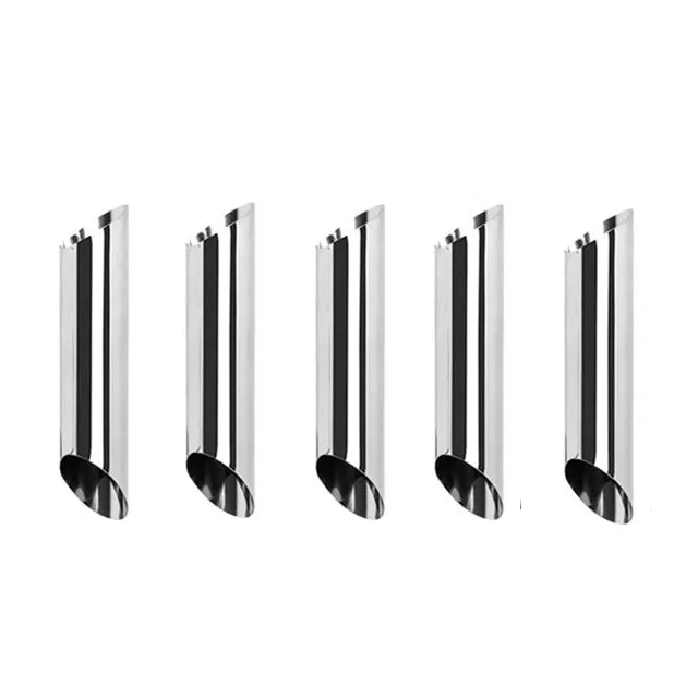 5/10 Uds. Conos para hornear de acero inoxidable para cocina, cuerno, rollo de pastelería, molde para pastel, tubos de croissants horneados en espiral, herramienta para postre y galletas: Beige