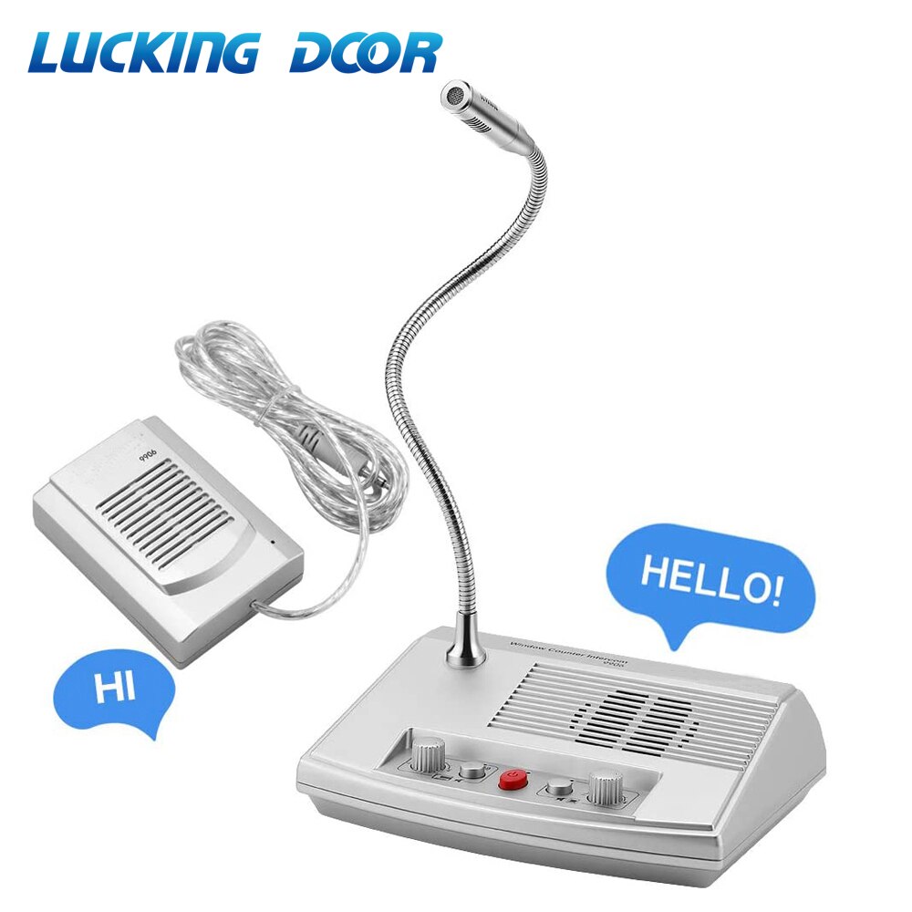 Dual Way Talk Through Glass Counter Intercom System Window Microphone Intercom Speaker
