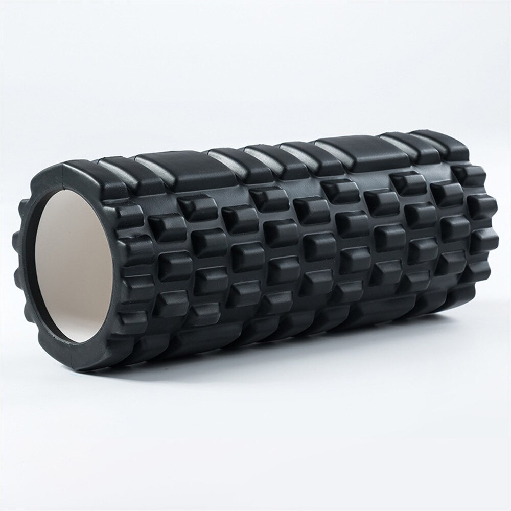 Rød/rosa/blå søyle yoga blokk treningsutstyr pilates foam roller fitness gym øvelser muskel massasje roller yoga murstein: Svart