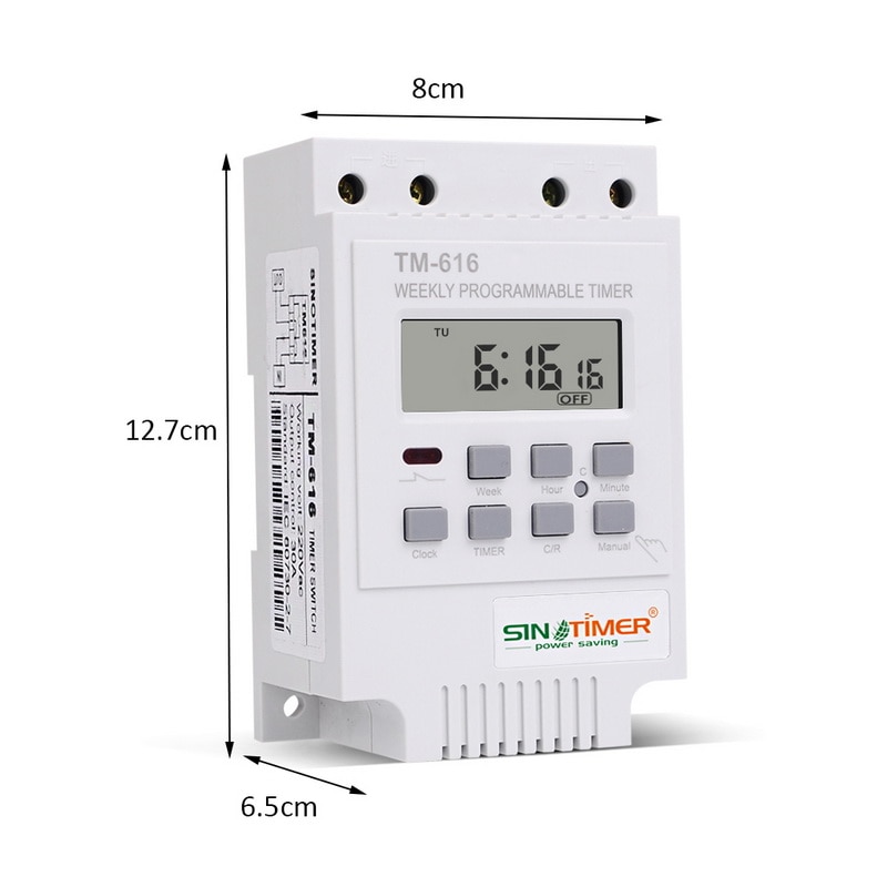 TM-616 minuteries programmables hebdomadaires 30AMP charge de contrôle 17 marche/arrêt 12V 110V 220V 24h commutateur de contrôle de temps numérique