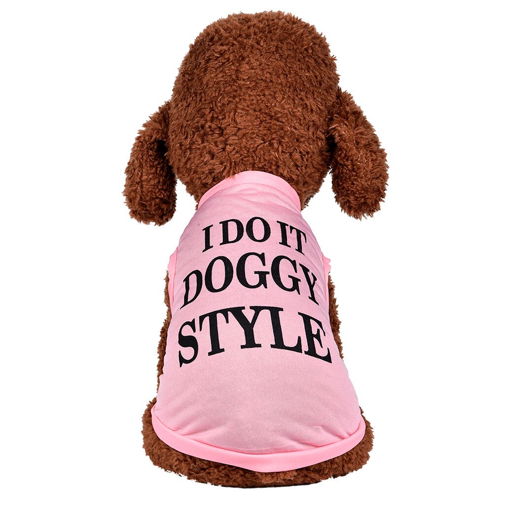 Huisdier Vest Zomer Ademend Comfortabele Mode Tekst Afdrukken Hond Kat Kleding Brief Ubranka Dla Yorka # Een: XS / PINK