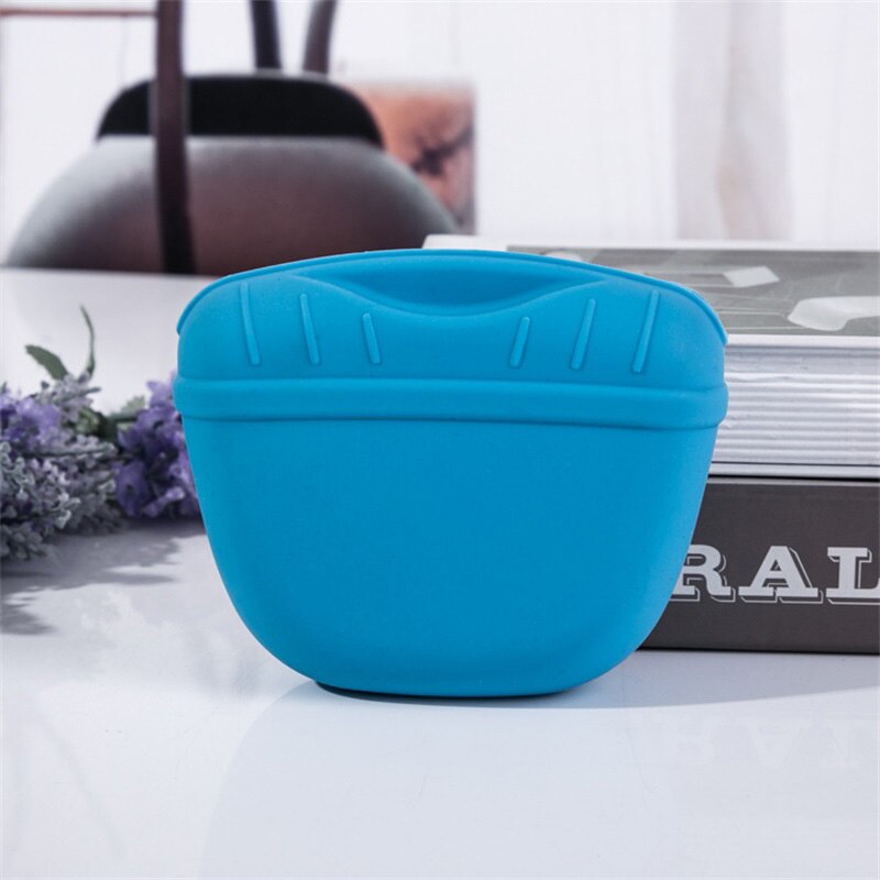 Silicone Outdoor Portable Dog Treat Waist Bag Snack Haversack Pocket Reward Bags Dogs Cats Training Bag Pet Accessories: Blue