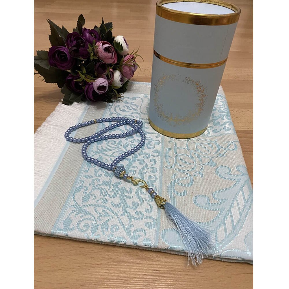 Tapis De Prière Musulman épais – 110x70 Cm, Doux, Avec Chapelet 33 Perles En Cadeau