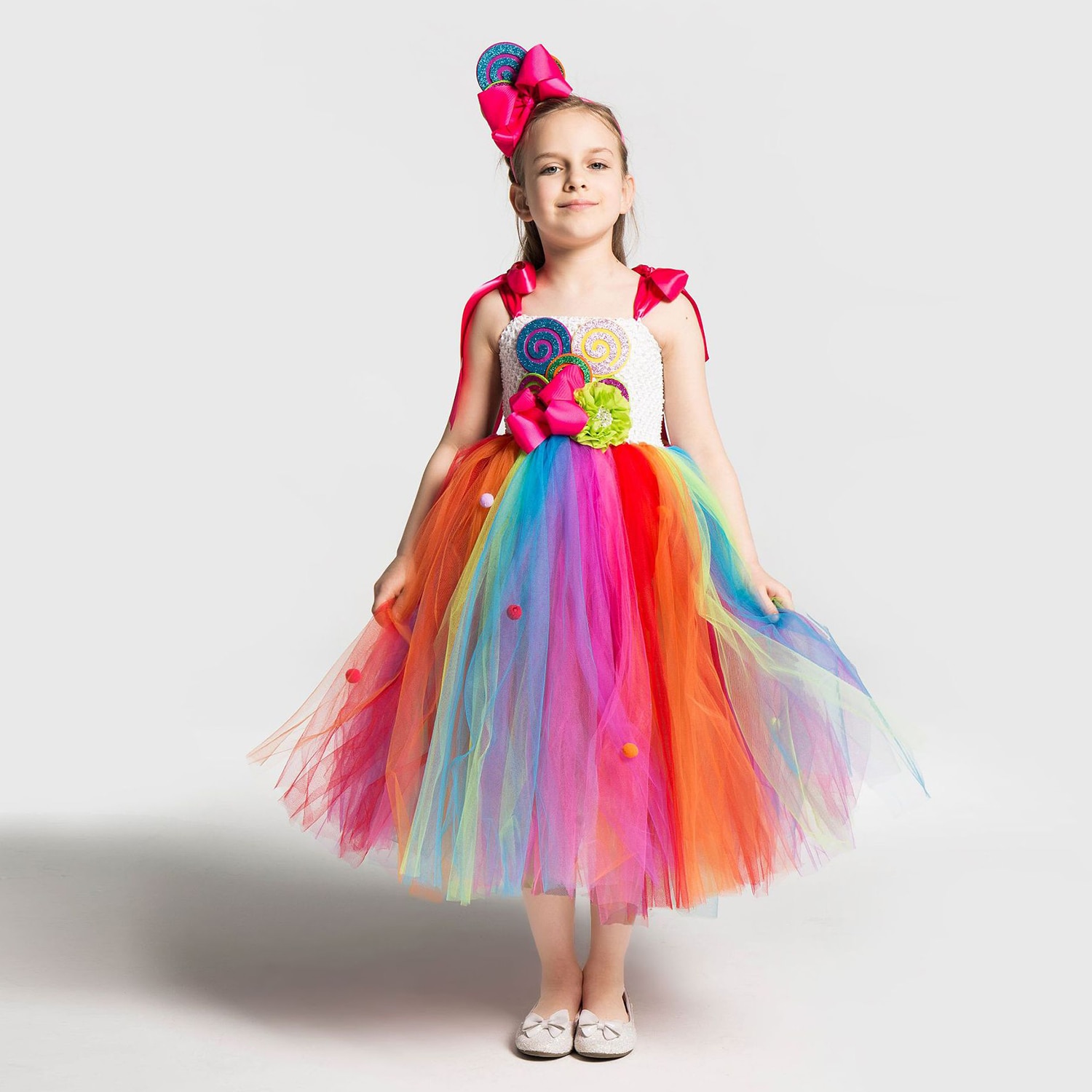 Meisjes Snoep Kleur Jurk Regenboog Lolly Vorm Modeling Leuke Kostuums Verjaardagscadeautjes Party Kinderen Kleding Zomer Jurken