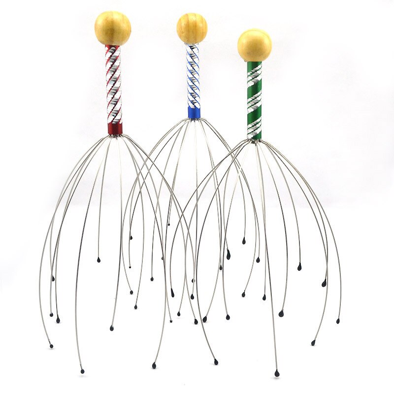 1 PIÈCES Tête De Poulpe Cuir Chevelu Relaxation Massage Soulagement De La Douleur Masseur Anti-Stress Relaxant Griffe Métal Masseur Dispositif Unisexe