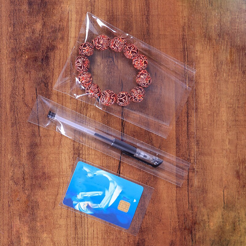 clair Cellophane/bopp/poly sacs 8x20 cm Transparent Opp cosmétique en plastique emballage pour Biscuit bonbons outils poche plate