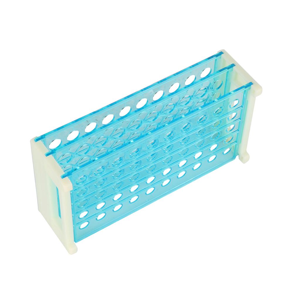 Kunststoff Reagenzglas Ständer Halterung für 13mm Durchmesser 50 Löcher Positionen Kunststoff Drei Deck Reagenzglas Ständer Gestell 1 pc