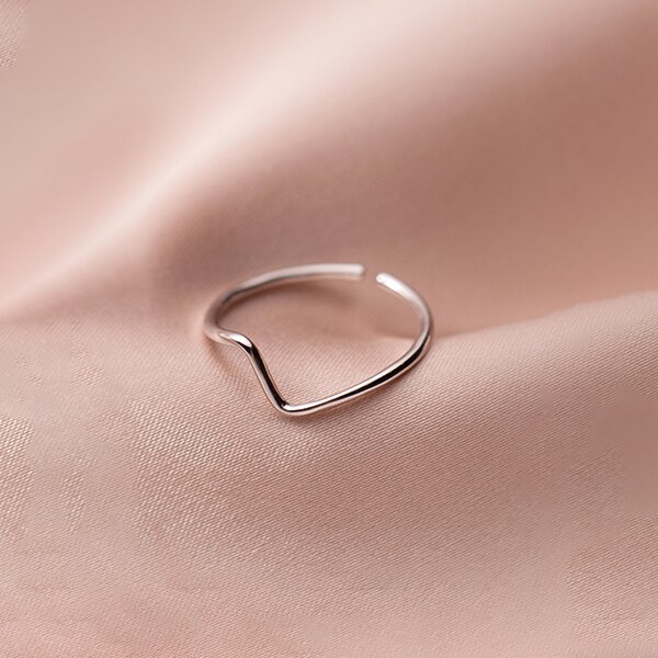 Modian Eenvoudige Stapelbaar Opening Vinger Ring Voor Vrouwen 925 Sterling Zilveren Tiny Geometrische Ring Korea Stijl Fijne Sieraden: Three Style