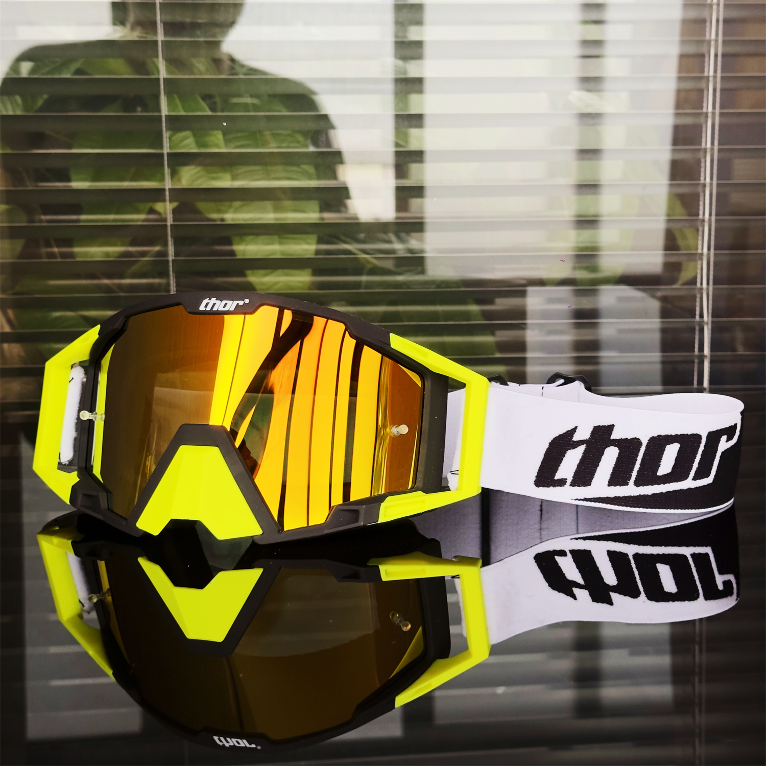 Motocross Brille Motorrad ATV MTB Cross-country Reiten Sport MX Brille Motorrad Helm UV400 Fahrräder Brille: Champagner