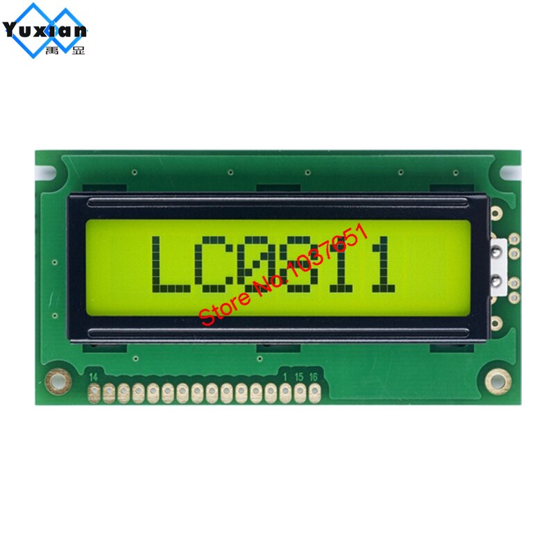 Módulo LCD 0801, 8X1, pantalla de caracteres, 84x44mm, LC0811-LY, buena