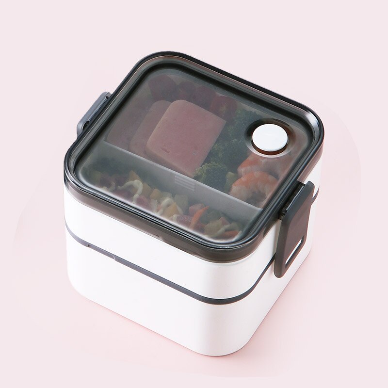 Simple Lunch Box Can Be Heated In A Microwave Oven, Carrying A Lunch Box With Cutlery Set, Office Worker, Student: white