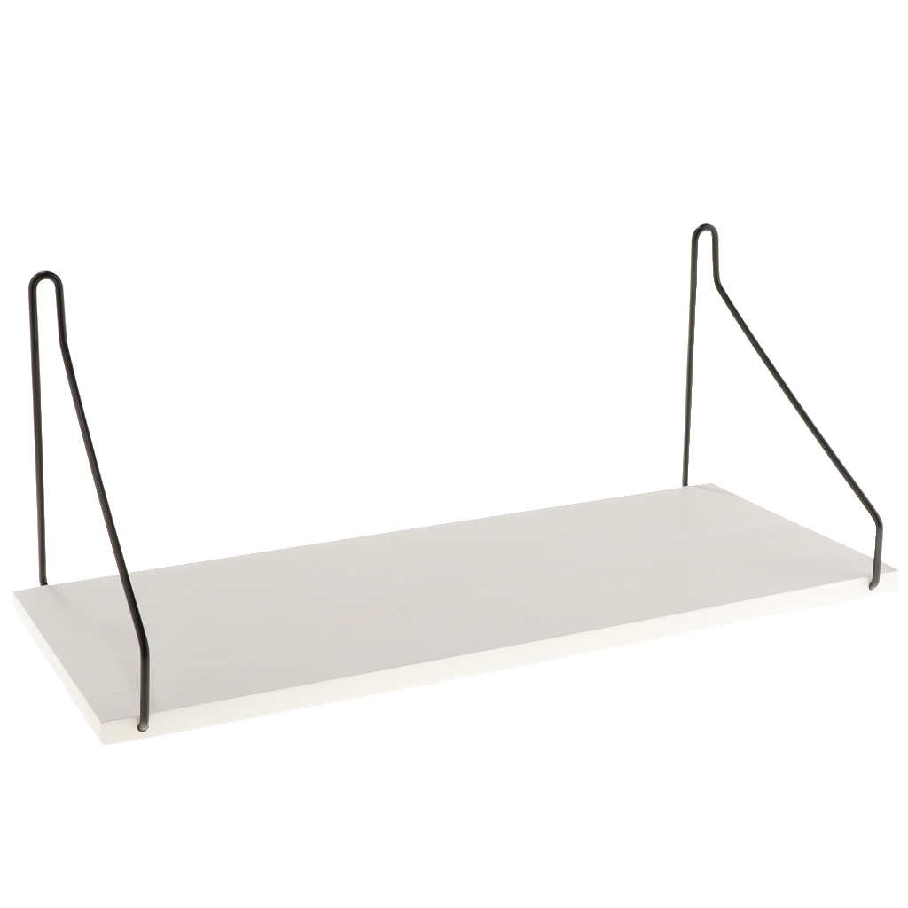 Prateleiras flutuantes para parede, prateleira rústica para armazenamento de metal, decoração da casa, azul/branco: White M