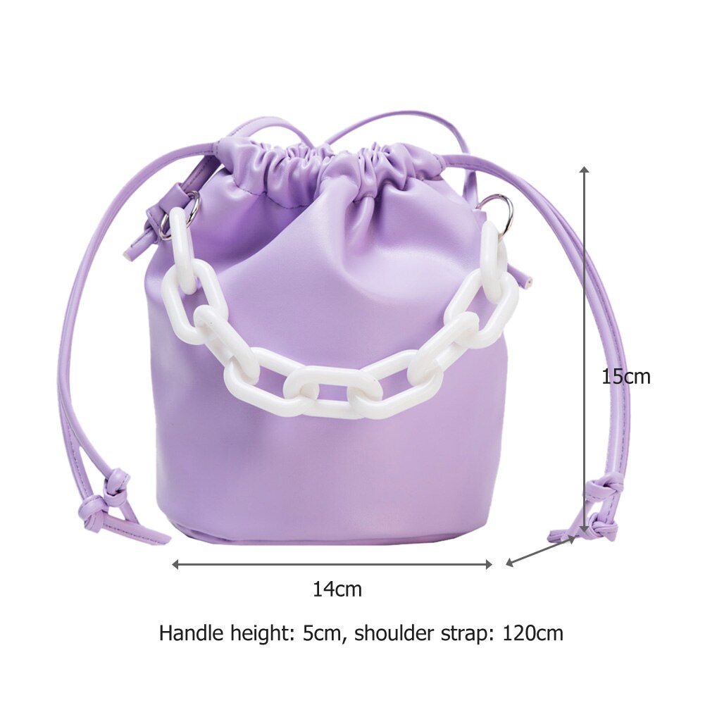 Bolso de hombro de PU para mujer, bolso de hombro con cordón, bolso de viaje