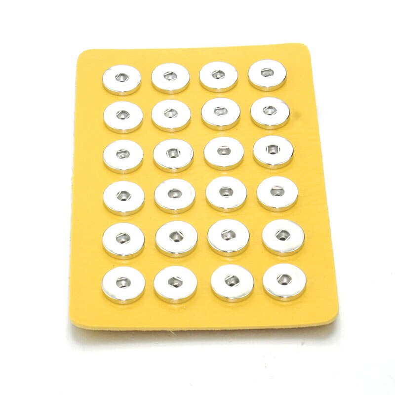 snapp smykker 18mm trykkknapp vise 10 farger svart skinn snapp vise til 24 stk smykker vise holder 8089: Gul