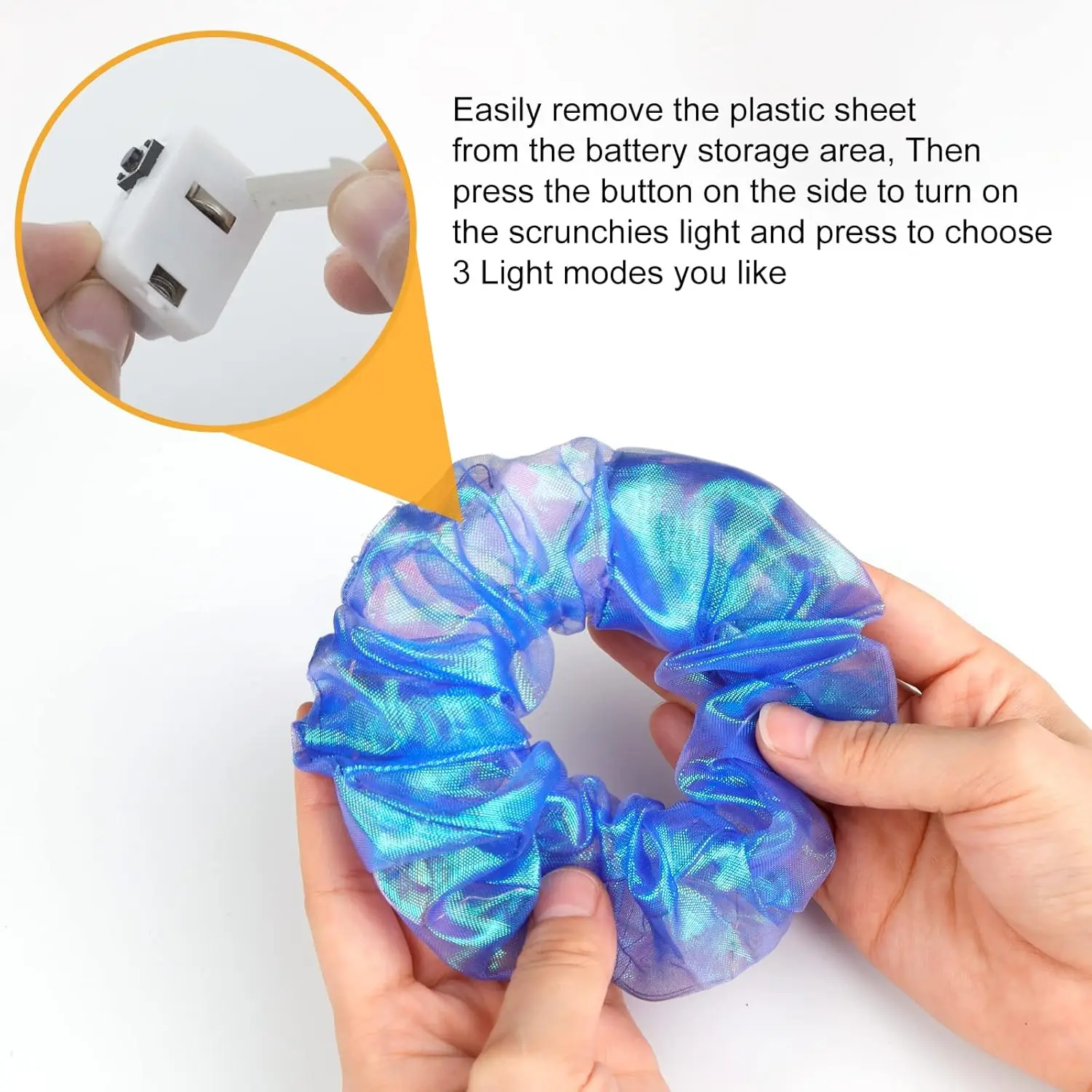 10Pcs LED Light Hair Scrunchies Light Up Scrunchies Elastic Glow Hairbands Hair Scrunchies Glow Mermaid Party favors Supplies