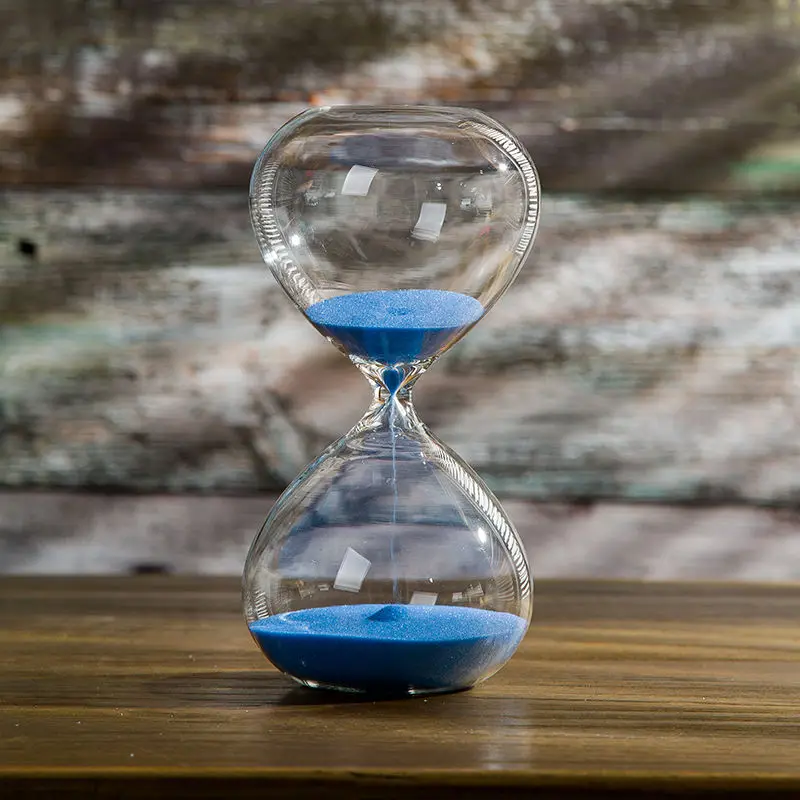 5/10/15/30/60 Minuten Sanduhr Sanduhr Zeit Management Werkzeug Kreative Glas Sanduhr Ornamente schreibtisch Hause Dekorative Spielzeug: Blau / 30min