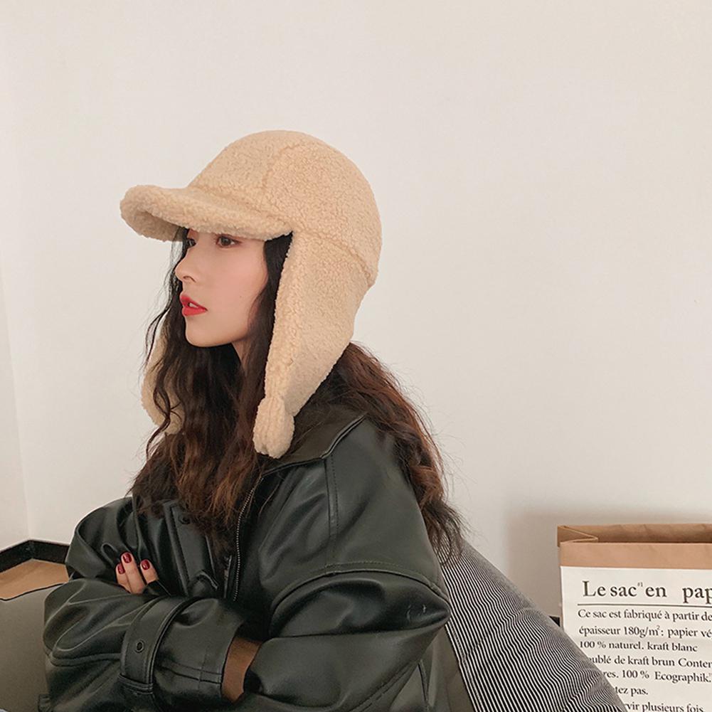 MISSKY mujeres sombreros estilo coreano todo a juego espesado Linda gorra de béisbol oído protección de peluche sombrero para Otoño Invierno