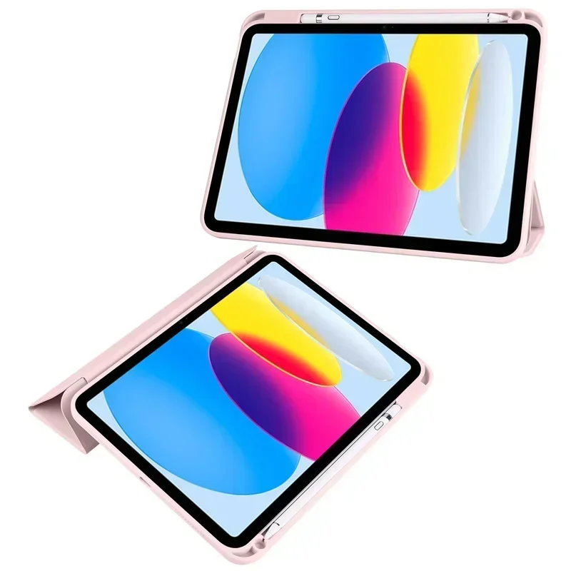 Tablet Case for iPad 11 Case Trifold Pencil Holder Acrylic Back Flip Stand Cover for Funda iPad 11 11th Generaion A16 Case
