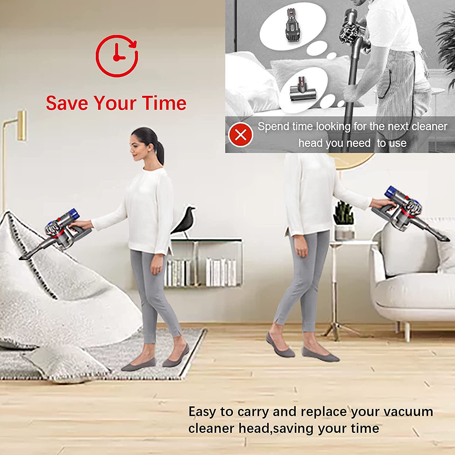 For Dyson V7 V8 V10 V11 Vacuum Cleaner Transparent Suction Head Clip Replacement Storage Holder Bracket Clip