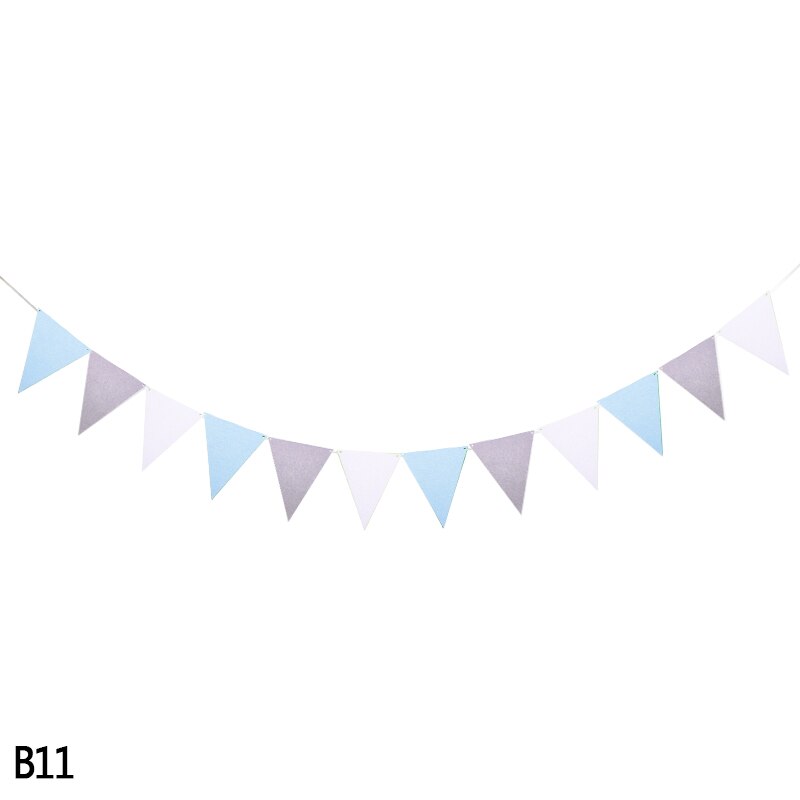 2.5m 12 flaggor bunting banderoller vimpel non-woven girlander flaggor baby shower bröllopsfest vimplar hängande girlander dekor tillbehör: B11
