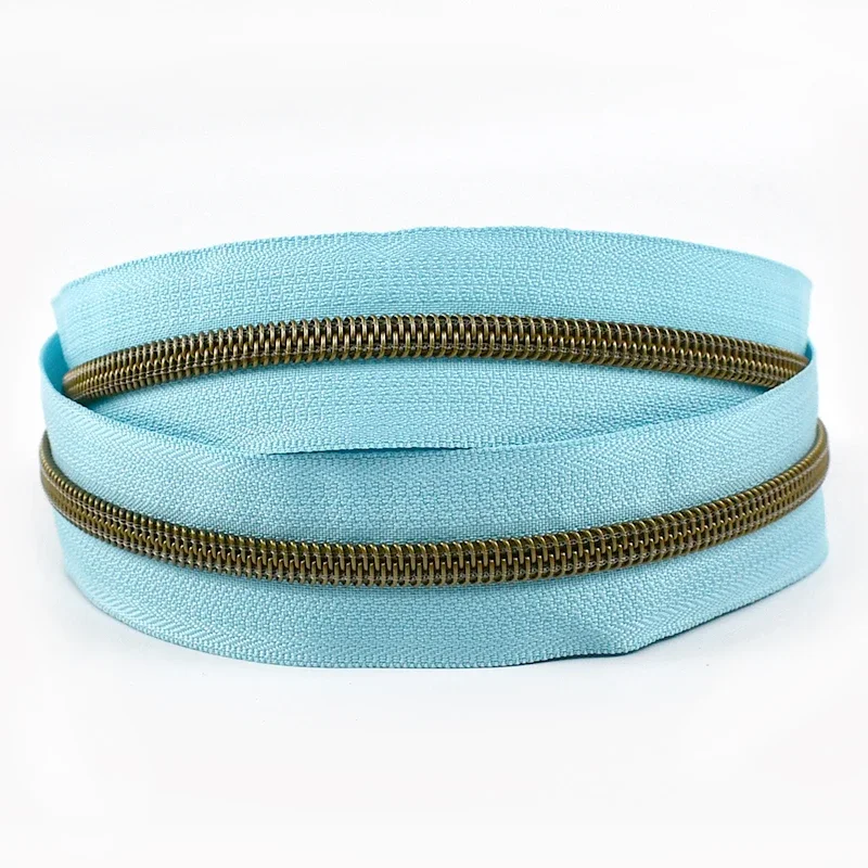 5 # Plastic Ritsen Voor Tas Tas Tas Nylon Rits Tape Bij De Meter Kleding Decor Zip Reparatie Kits Diy Naaien Kledingstukken Accessoires: Antiek Zilver / Option13