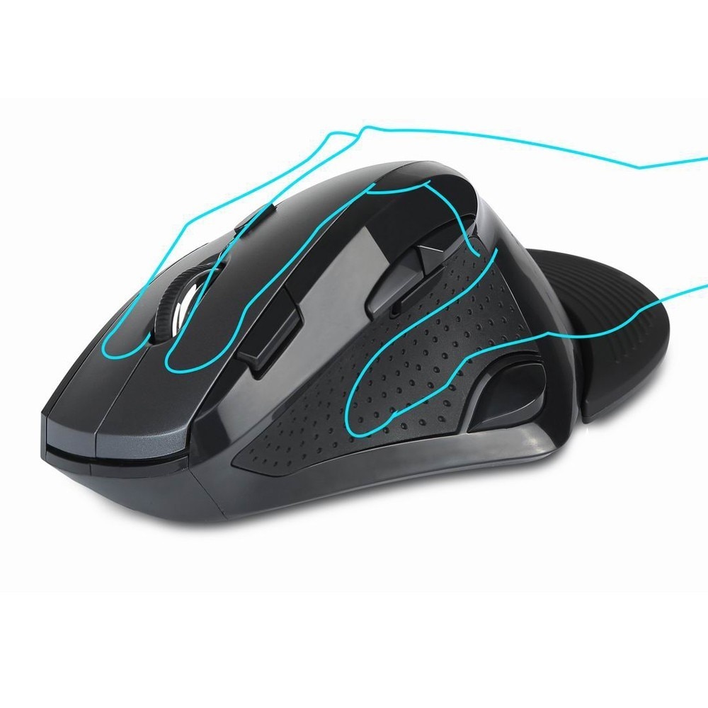 Delux M910 Wireless Vertical Mouse Ergonomic 2.4G 800/1200/1600/2400 DPI Adjustable 9 Buttons with Removable Palm Rest For PC