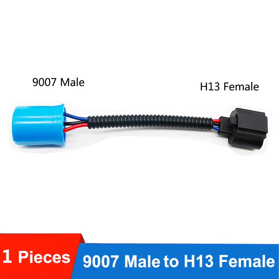 1PC H11 9005/9006 9007 H4 H13 adapter Male Female Conversion Connector Wiring Harness Headlight Fog Light Plug Cable Socket Wire: WHITE