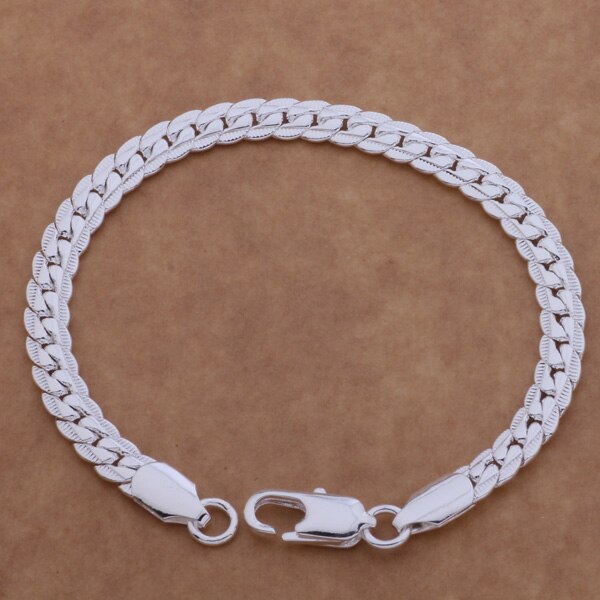 silver plated snake 6 mm Width bracelet/bangle Jewelry trendy men women bracelets
