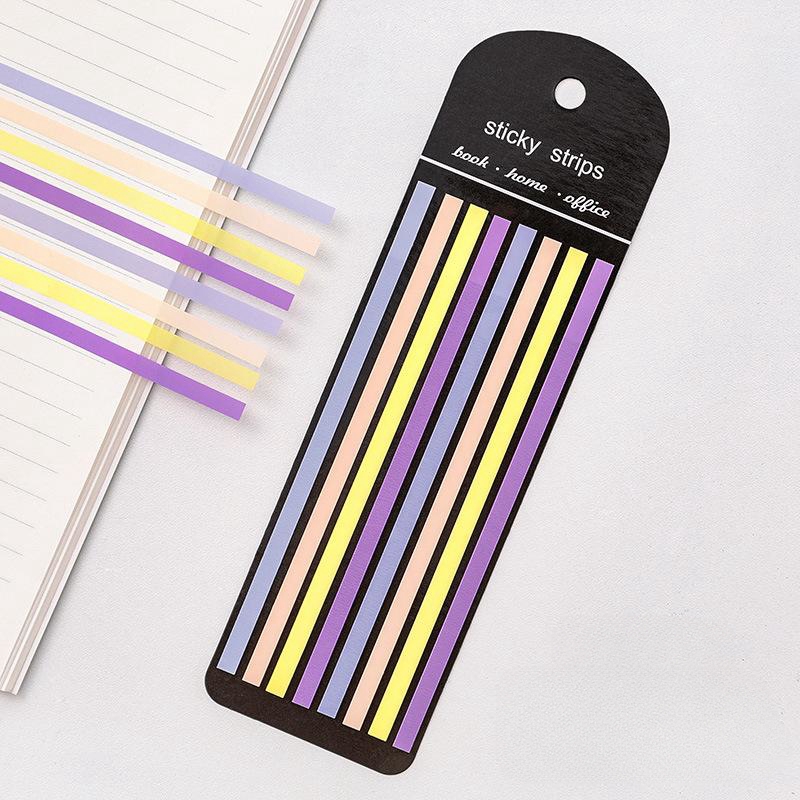Pegatinas de índice de tiras largas multicolores, pestañas de índice grabables para anotaciones de libros, cinta resaltadora de macarrón para memoria de notas: RED