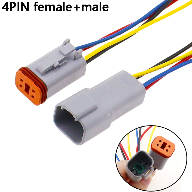 1 Pcs Deutsch DT connector with15cm Wiring harness DT06-2S/DT04-2P 2P 3P 4P 6P 8P 12P waterproof electrical connector: Silver