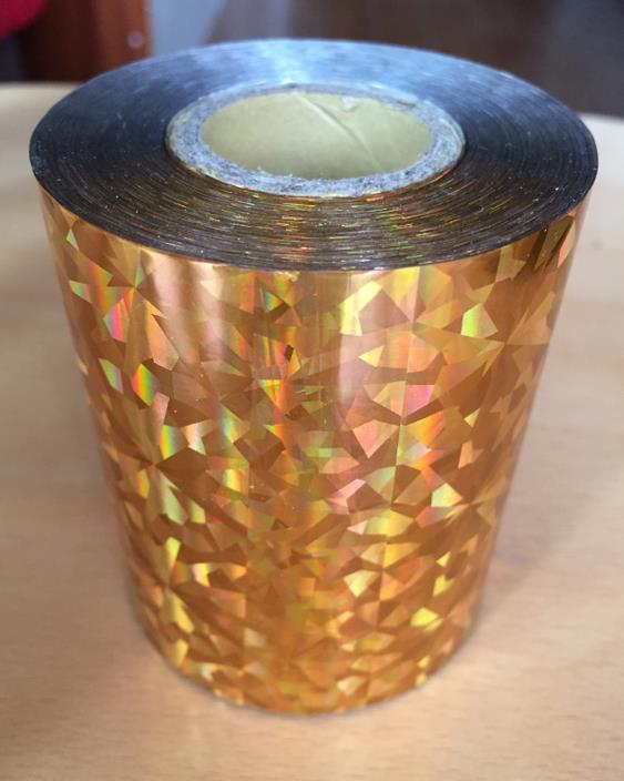 Holografisk foliestämpling för papper eller plast guldfärg 80 mmx 120m diy vackert kort: Krossat glasguld