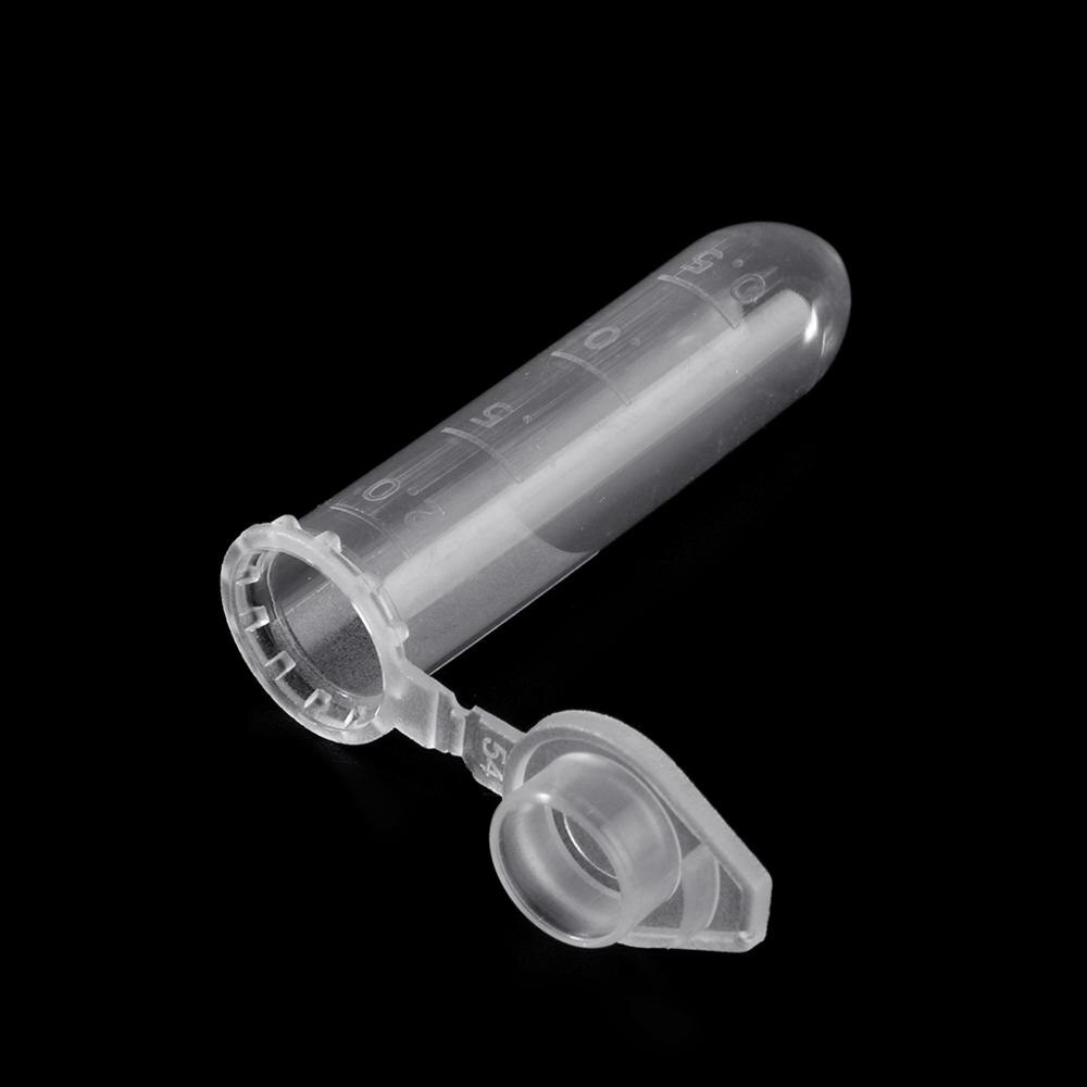 100 st 2ml genomskinliga plastflaskor behållare med snäpplock centrifugrör flaskor provlabbbehållare  m17f